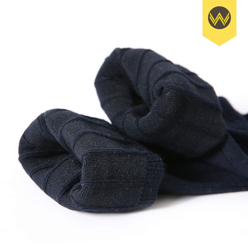 WANDER Dress Socks Men's Classic Cotton Solid Premium Ribbed Socks Seamless Soft for Office Business Men 8 Pairs (8navy) - Image 4
